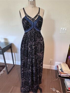3.1 Phillip Lim Black Maxi Dress with Multicolor Dot Print